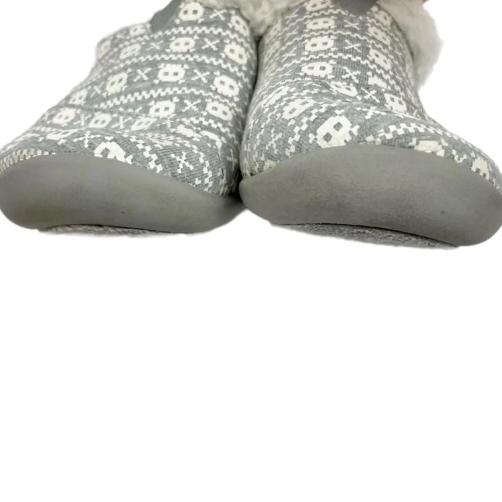 TOMS Grey Jersey Skulls Slipper
